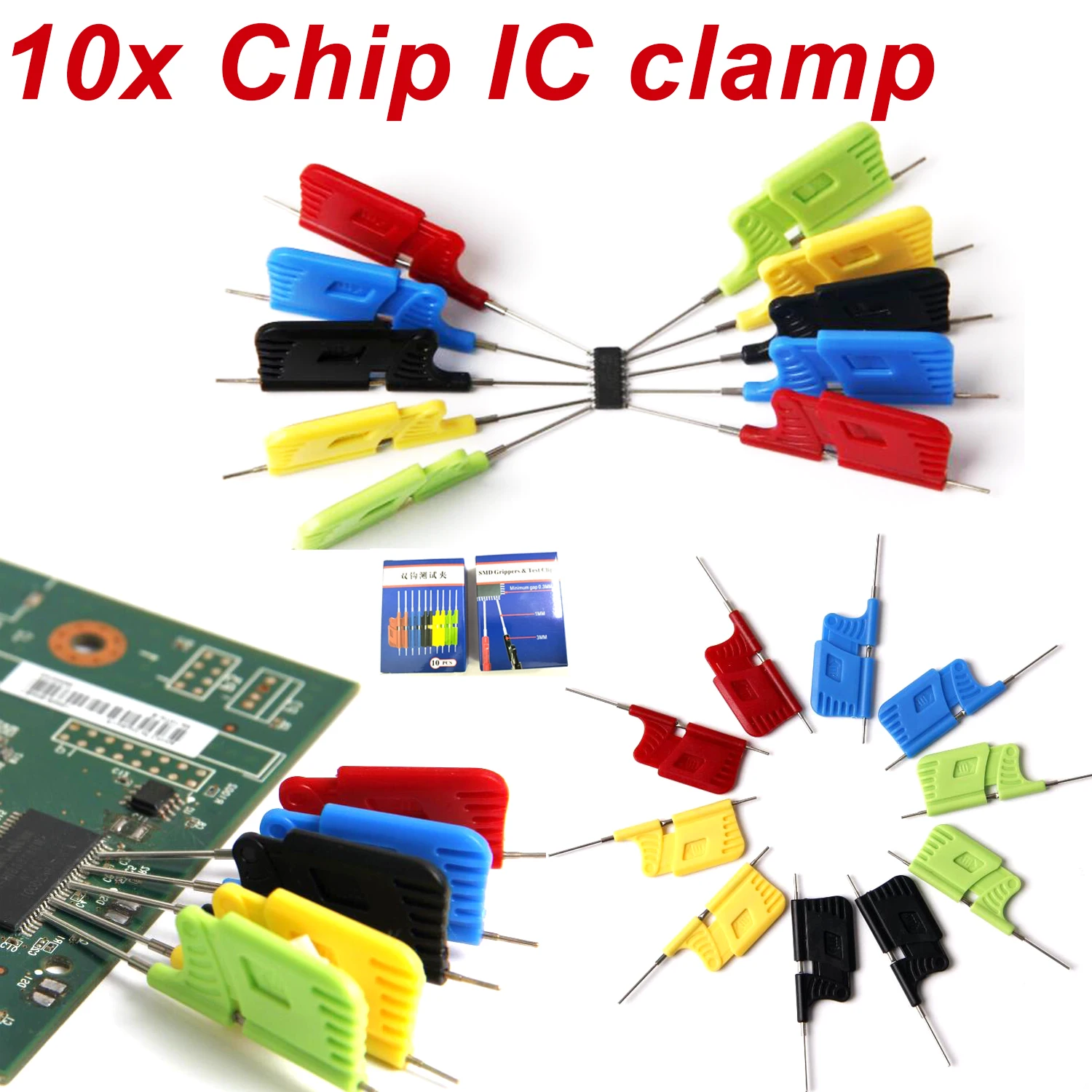 10pcs Chip Test clip IC clamp BIOS burning fixture SOP SOIC TSOP MSOP SSOP SMD PIN Socket Adpter Programmer for logic analyzer