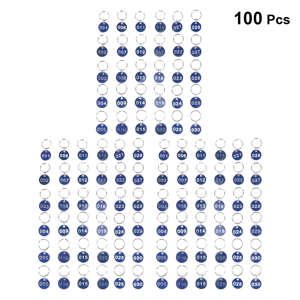 実用的なアルミニウム金属ナンバープレート、ラゲッジIDタグ、キーリングラベル、ホームオフィスホテル、青いナンバー、1-30、1セット