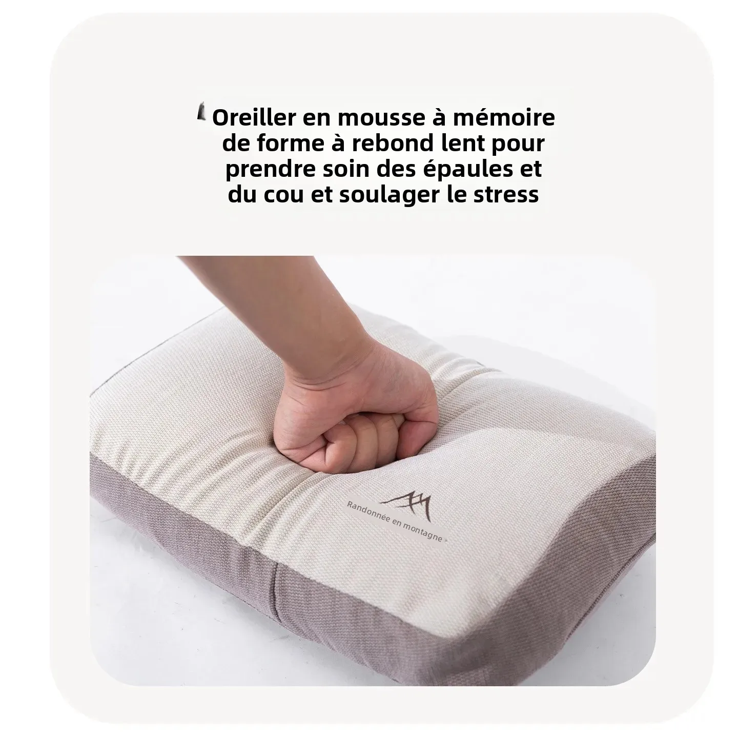Coussin en mousse à mémoire de forme Mountainhiker en coton pour le camping, équipement de couchage extérieur, rangement pratique pour la pause déjeuner