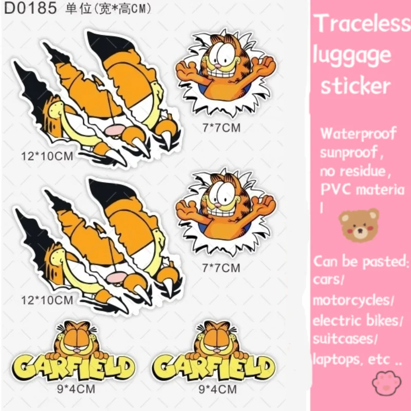 غارفيلد حقيبة لطيف ملصق كأس مجلة الكمبيوتر مقاوم للماء واقية من الشمس لا بقايا لتقوم بها بنفسك خدش عائق لاصقة تزيين
