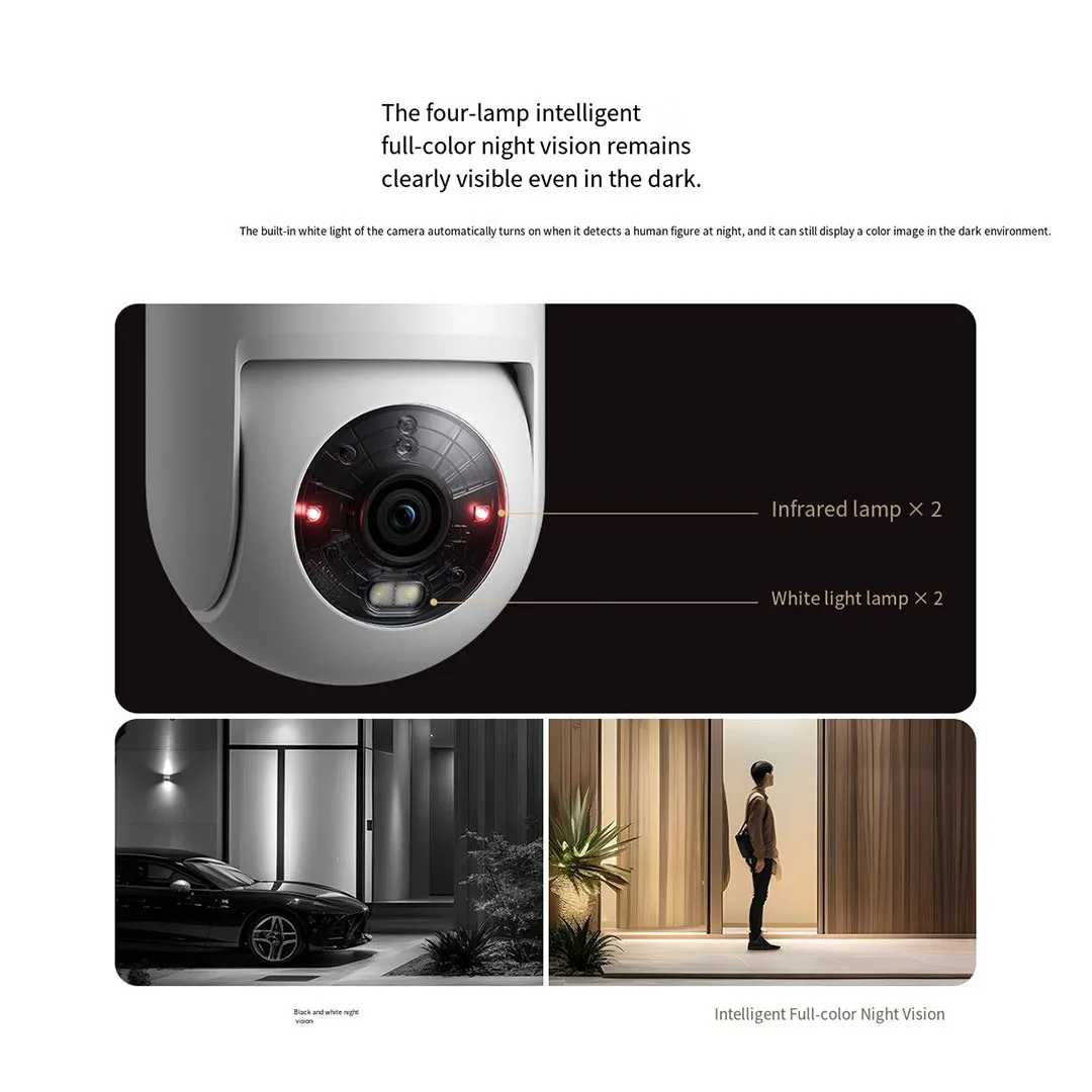 Xiaomi Mijia APP Outdoor Camera CW400 360° 2.5K HD IP66 Waterproof Wifi Security Cam 2560P Full Color Night Vision AI Monitor