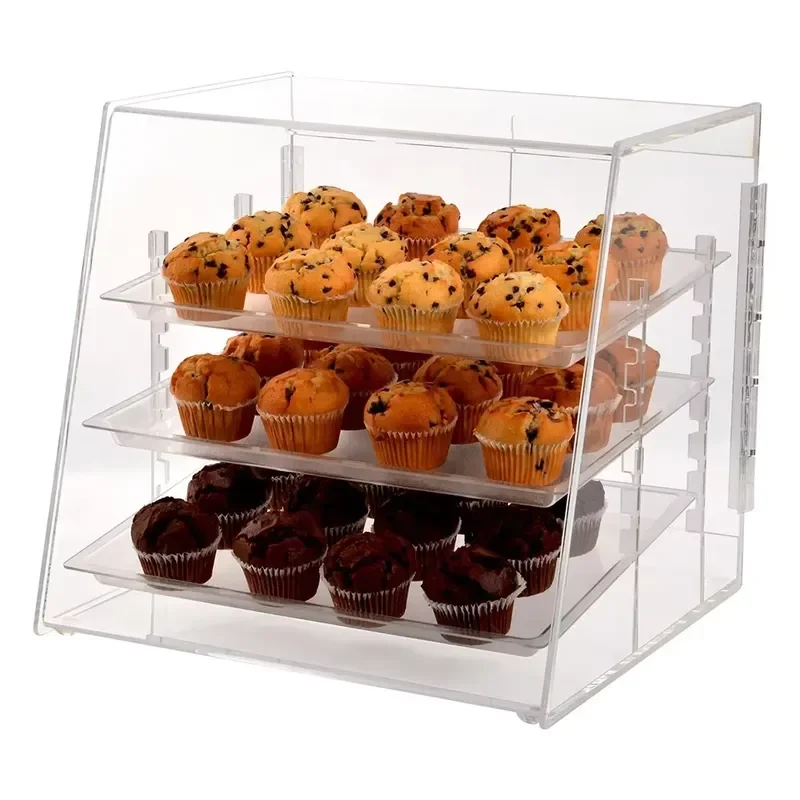 3 Tier Clear Acrylic Cake Stand Bakery Display Rack for Pastries Bread Dessert Counter Showcase Transparent Food Holder Shelf