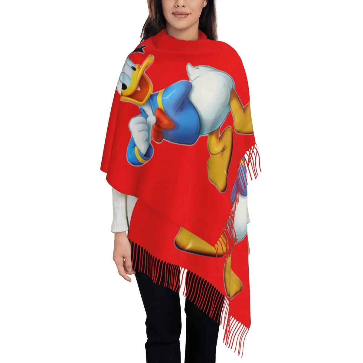 

Custom Printed Donald Duck Cartoon Scarf Men Women Winter Fall Warm Scarves Shawls Wraps