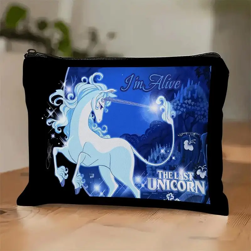 1 pièce I'M Still Alive - Trousse de maquillage imprimée bleue - Pochette multifonctionnelle à fermeture éclair pour femme, sac de rangement de voyage parfait, cadeau d'anniversaire amusant