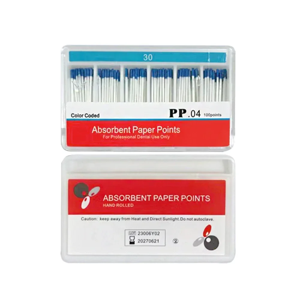 AG-Puntos de papel absorbentes dentales, puntas de papel absorbentes de humedad, cónico 0,02, 0,04, 0,06, F1, F2, F3, consumibles para clínicas