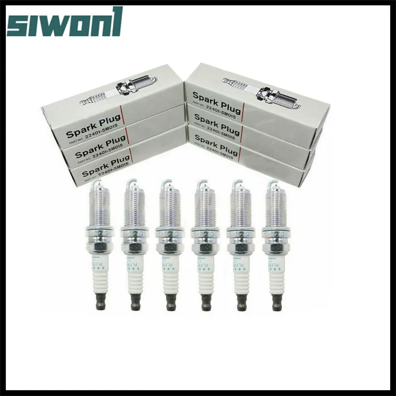 6Pcs Iridium Spark Plug 22401-5M015 PLFR5A-11 PLFR5A11 For Nissann Teana Maxima Altima Frontier Infiniti FX35