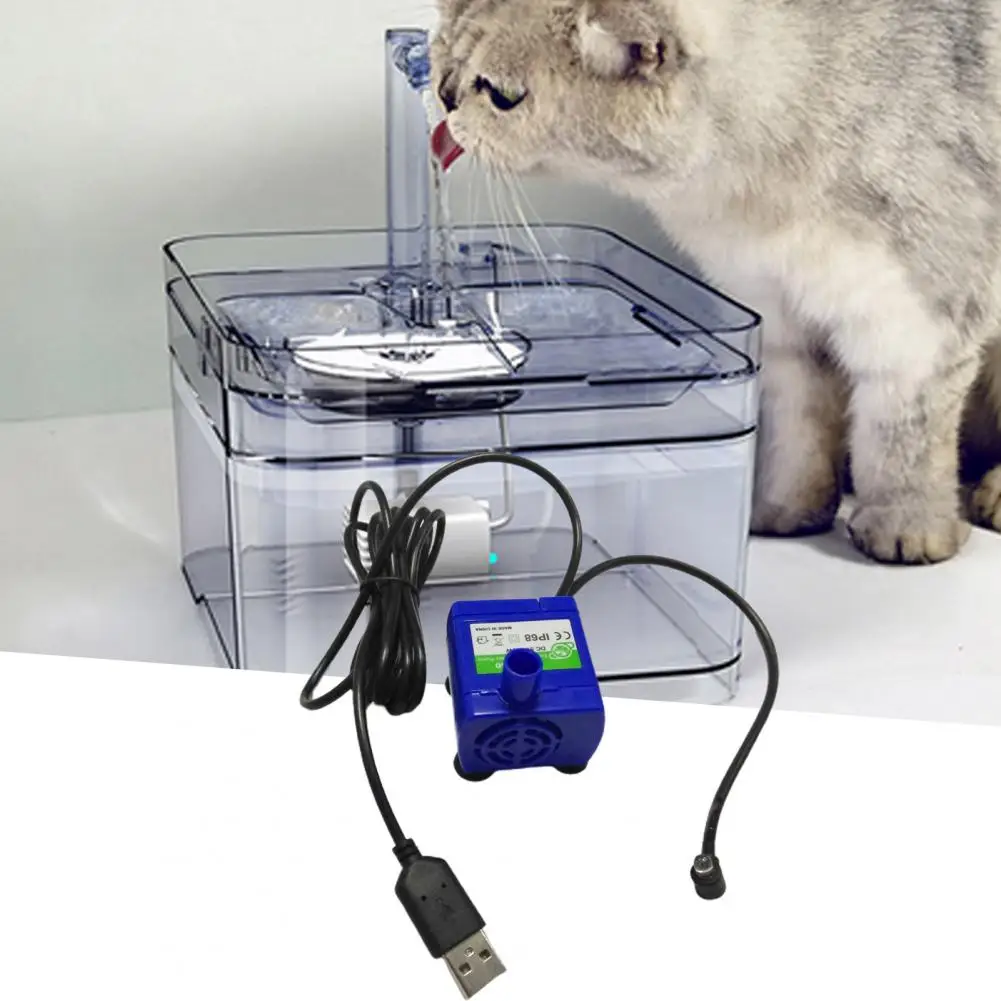 Water Pump Powerful Solid Mini Lightweight Convenient Splash-proof Easily Cleaning LED Light Pet Cat Water Fountain Motor