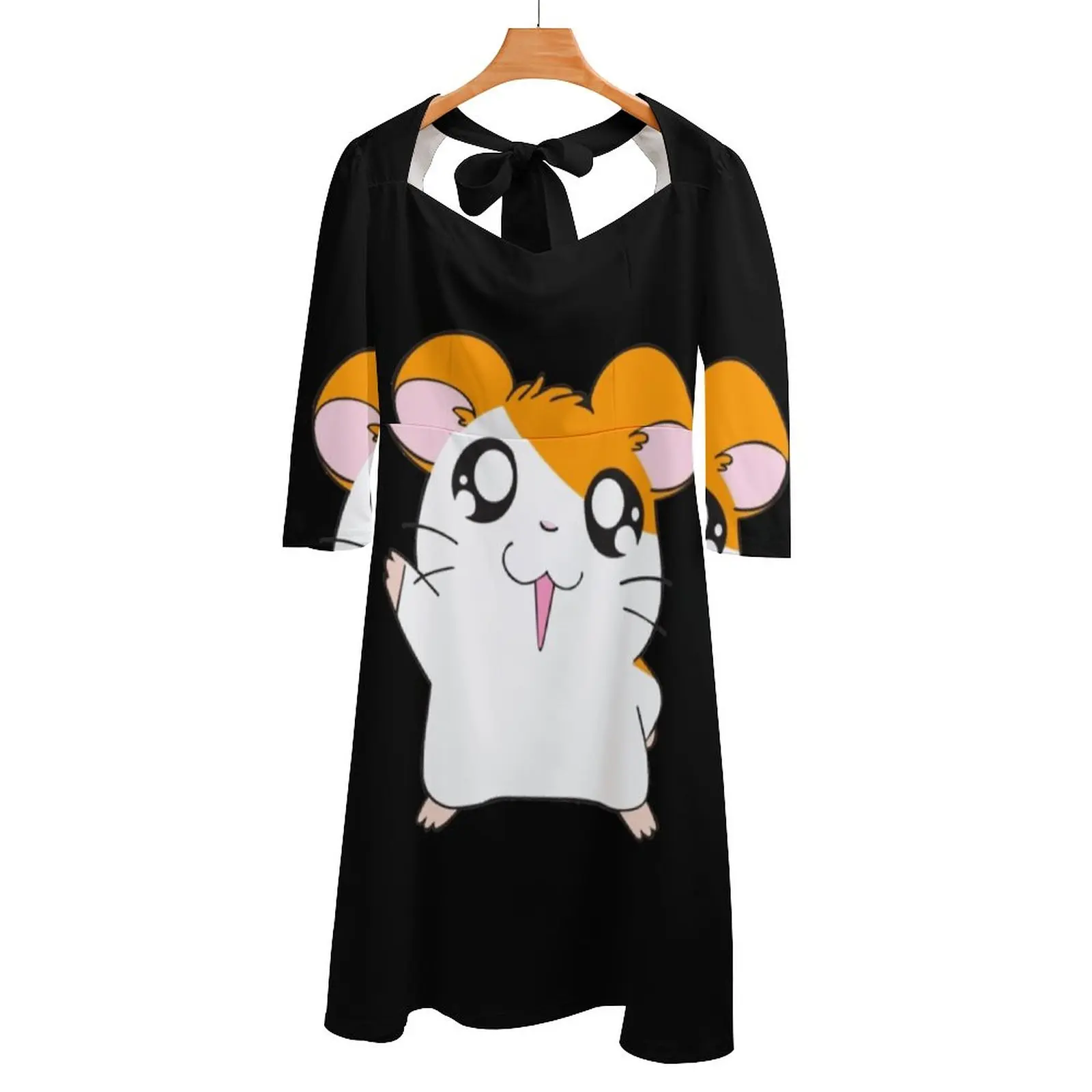 Hamtaro : Ham - Ham Games Hamster Anime Show Tv Tokyo Anime Back Lacing Backless Dress Square Neck Dress Fashion Design Large