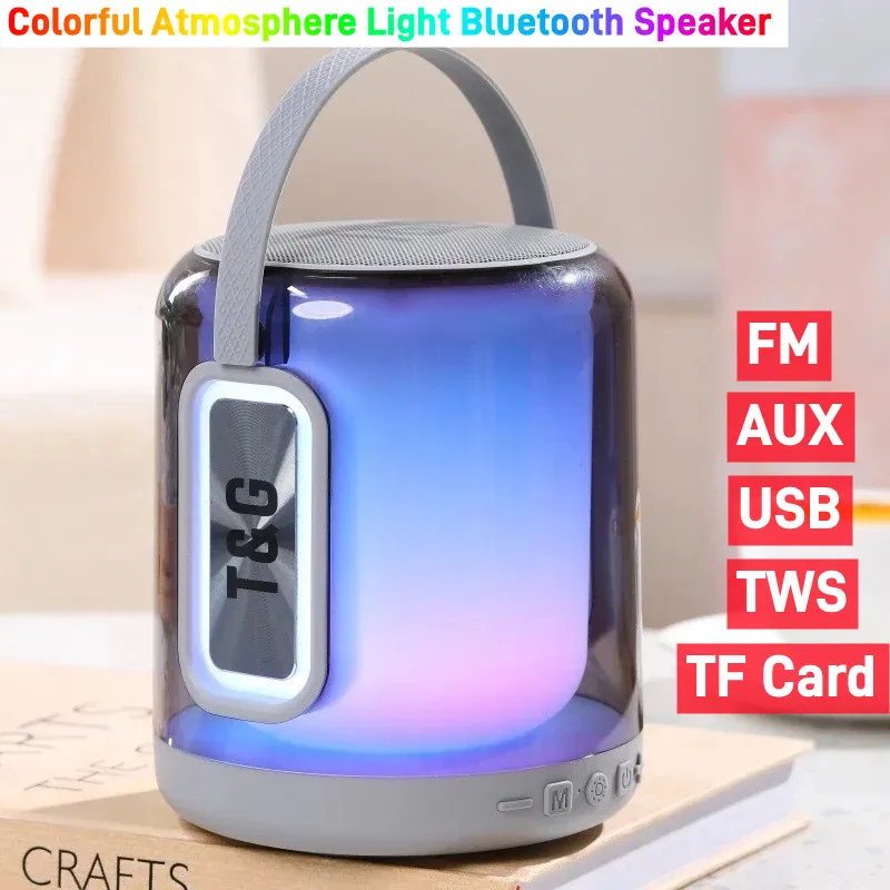 Wireless Caixa De Som Bluetooth Speaker Portable LED Light Subwoofer Sports TWS Connection TF USB Speakerphone Hand-held Boombox