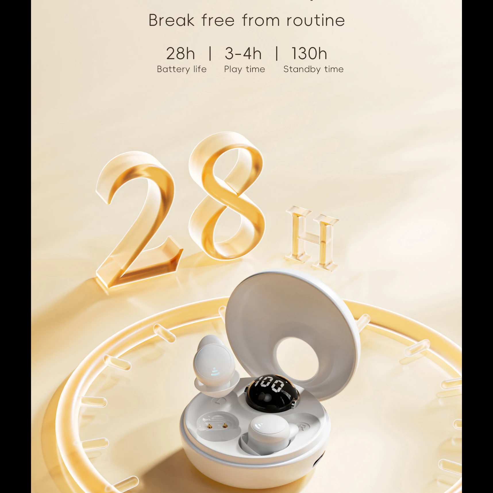 Mini invisível sono fones de ouvido tws sem fio enc cancelamento ruído bluetooth 5.4 sono no ouvido fones bluetooth