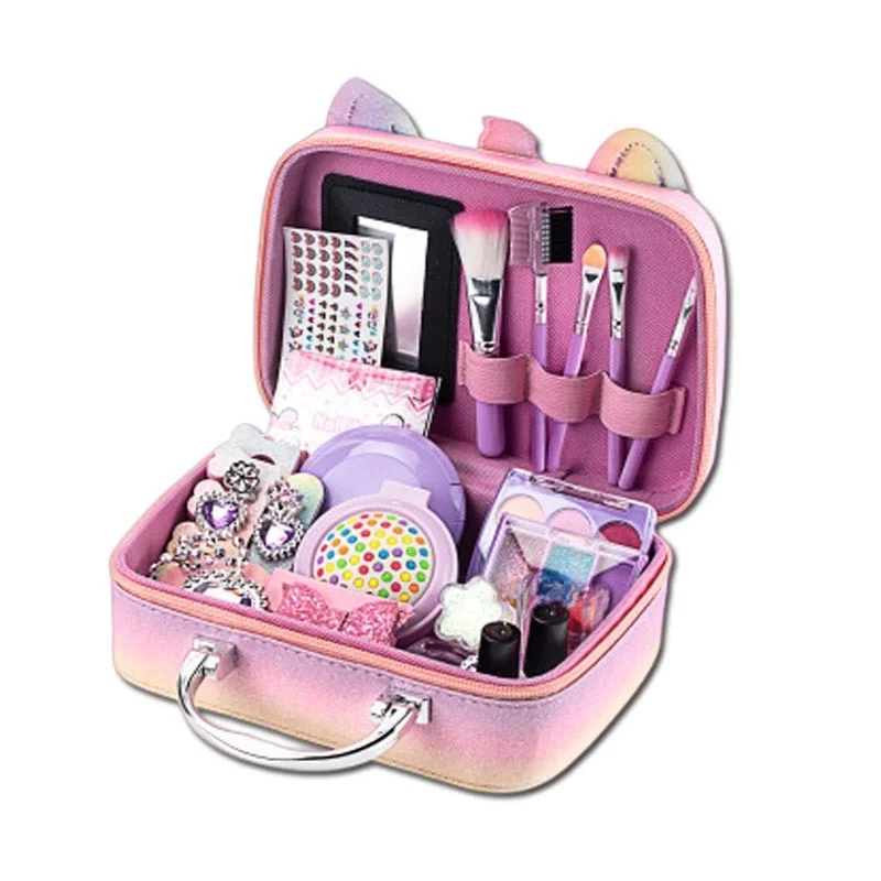 Set di giocattoli principeschi per ragazze Set completo Cosmetici portatili Strumenti di gioco di finzione Kit di simulazione del tavolo da bere per ragazze