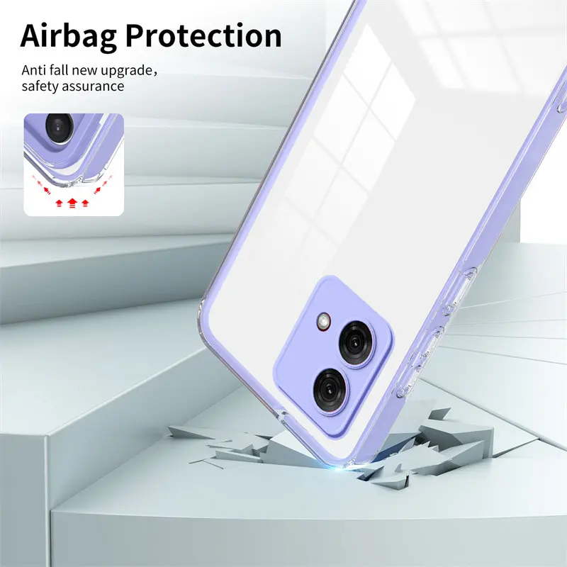 Air Cushion Case For Motorola Moto G84 XT2347 Hard Bumper with Shockproof Clear Silicone Back Cover Case for Moto G84 MotoG84 5G