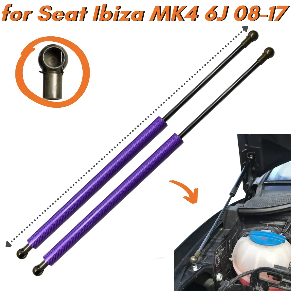 

9 Colors Carbon Fiber Bonnet Hood Gas Struts Springs Dampers for Seat Ibiza MK4 6J 2008-2017 Lift Supports Shock Absorbers Bars