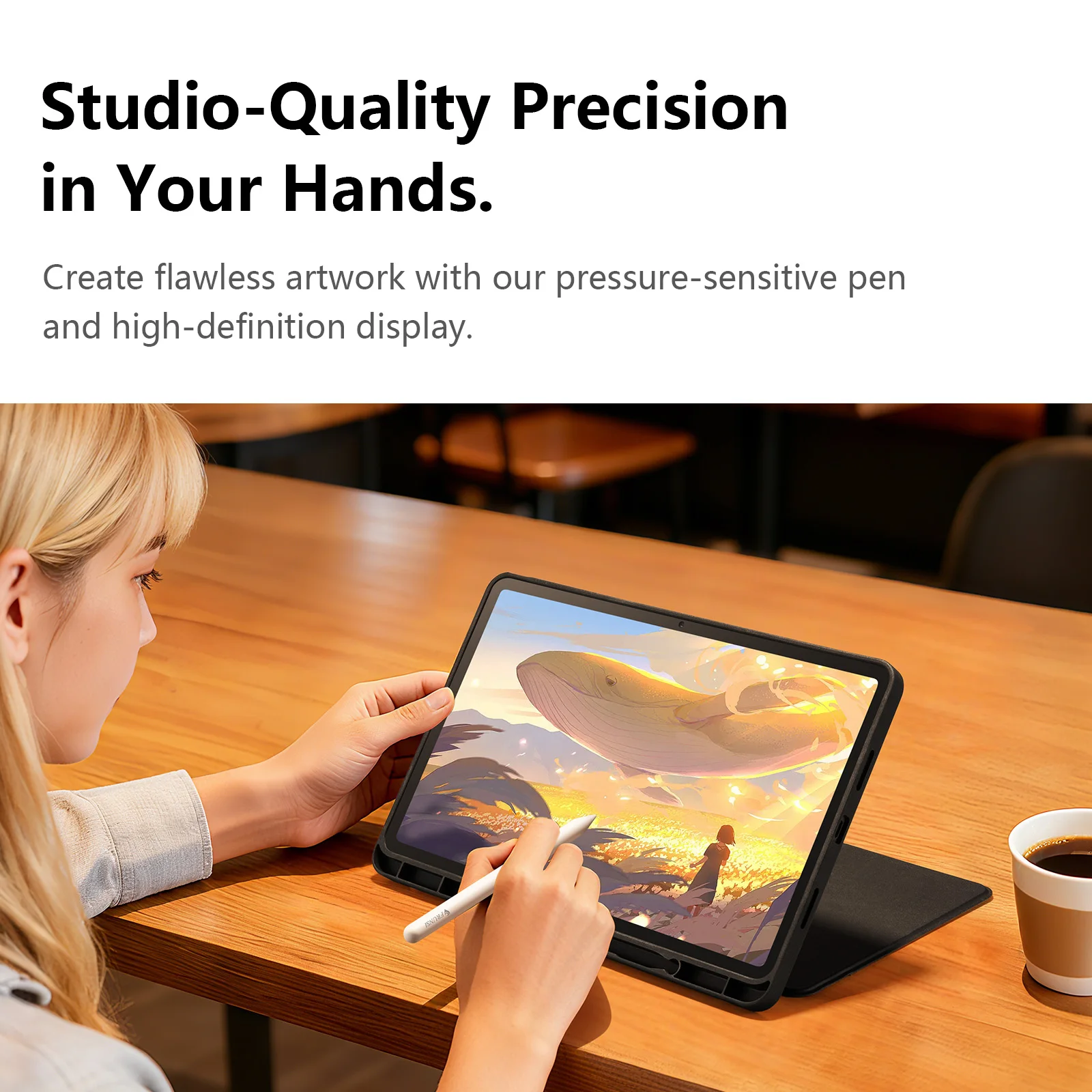 Frunsi T12 Standalone Drawing Tablet No Computer Needed Android 15 Pad, 12 Inch FHD Display 2000*1200 8000mAh Monitor for Artist