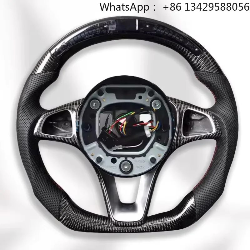 LED Carbon Fiber Sports Steering Wheel Car Accessories for Mercede Benz AMG C63 A45 E43 E63 W204 W205 808 S63 W222 CLA GLC G500