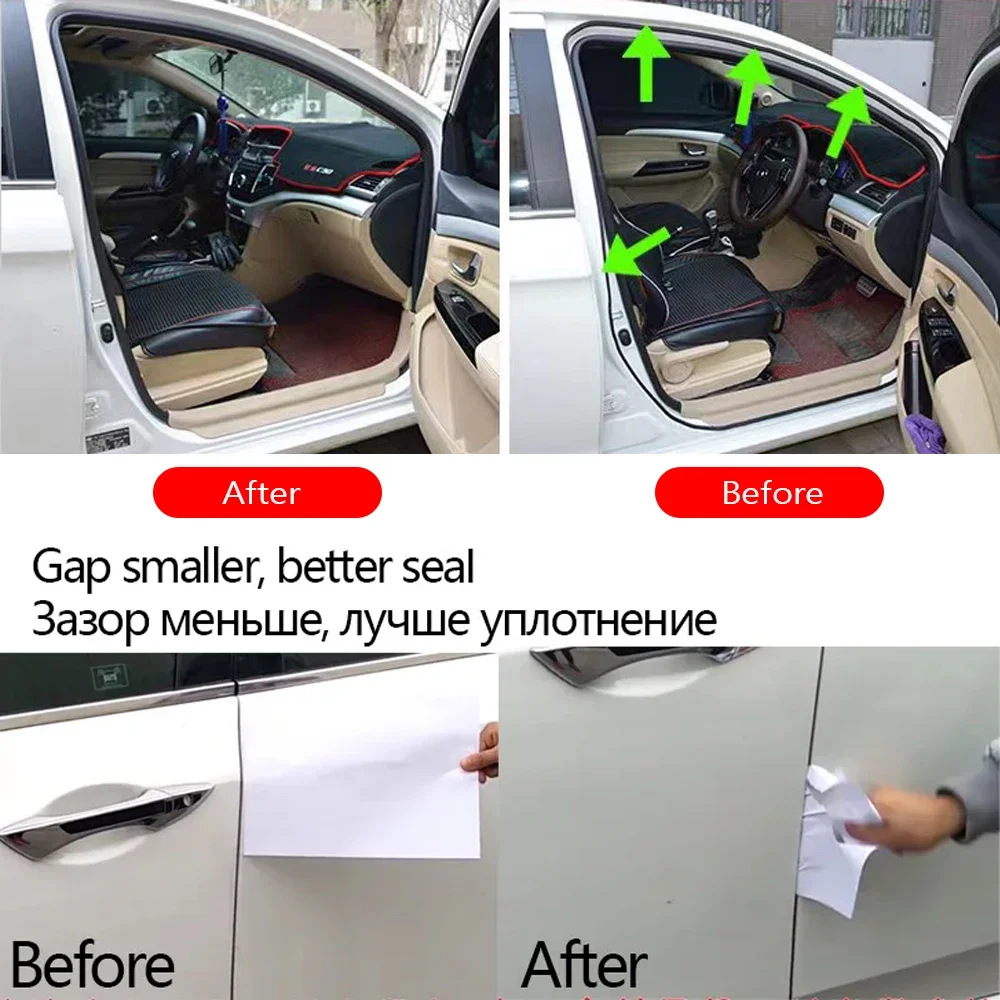 Car Door Seal Strips Sticker Weatherstrip Rubber B Shape Door Seals Sound Insulation Auto Door Sealant Automobiles Accessories