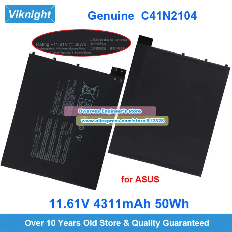 

Genuine C41N2104 Battery 11.61V 4311mAh 50Wh for Asus VIVOBOOK 13 SLATE OLED T3300KA-DS92T-CA Laptop Battery