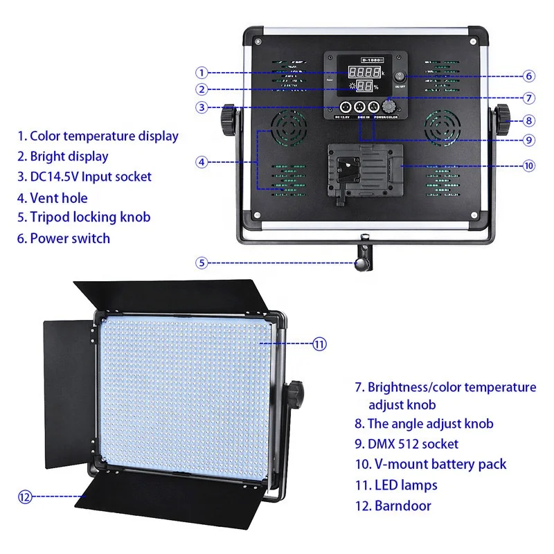 DMX bateria operado painel luz, iluminação vídeo kit, ultra slim câmera luz de preenchimento para filme, fotografia, DMX, 85W