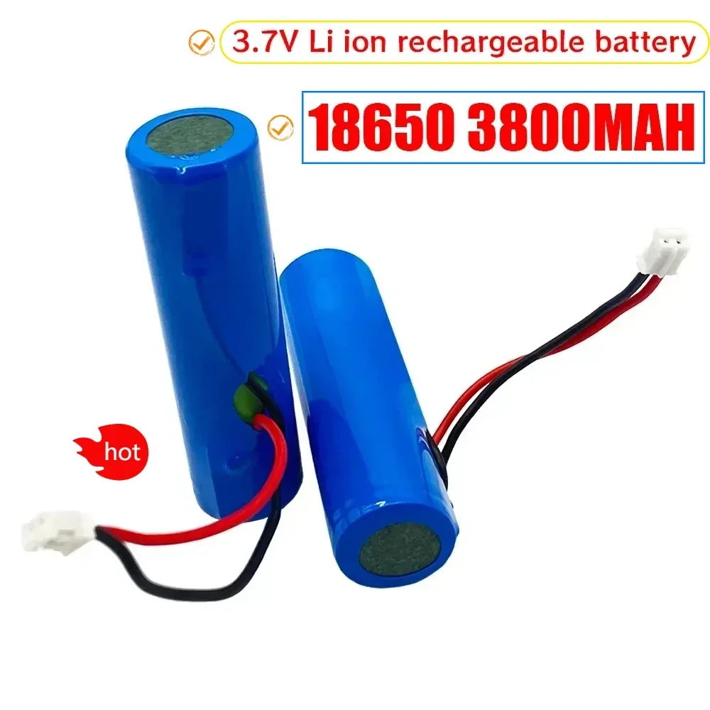 100% Original 3.7V 18650 Lithium Battery Pack 1S1P Rechargeable Batteries with PCB DIY Plug for Speaker Emergency Lighting Radio