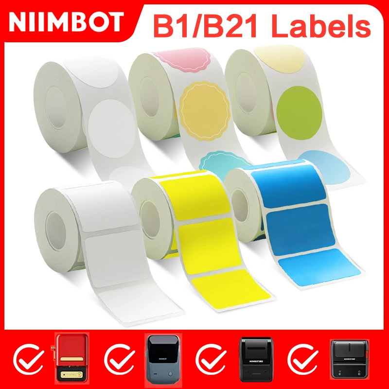 Niimbot B21/B1 Thermal Label Paper Food Label Paper Price Tag Sticker Waterproof Mini Portable Thermal Printer Adhesive Label