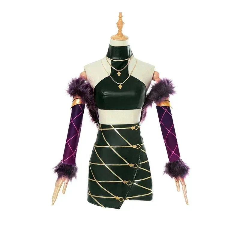 CosplayGame ALL OUT Evelynn Cosplay Costume Vest Skirts KDA Women Sexy Outfits Roleplay Long Wig Halloween Cuss;3'c,5.y;8'v, view 4
