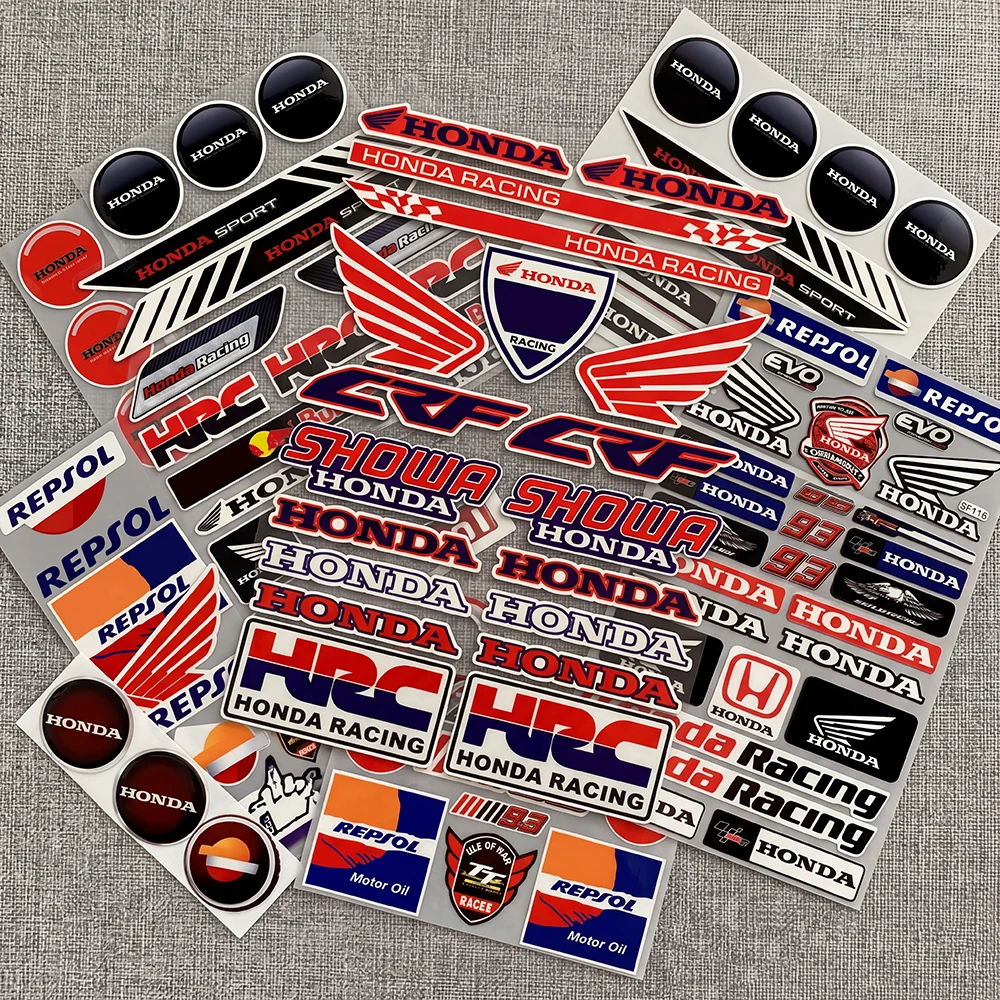 

FOR HONDA HRC RACING WING Waterproof Reflective Scratch Cover Sticker Universal Decor Decal Car Motorcycle Helmet Refrigerator
