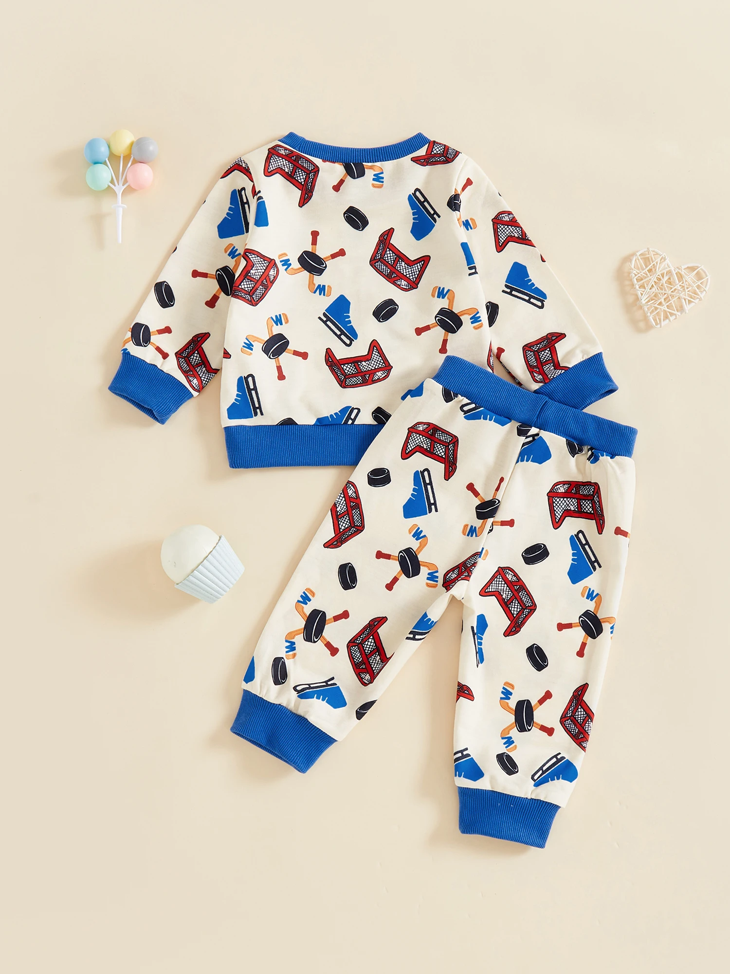 Completo invernale da bambino in 2 pezzi, accogliente felpa con cappuccio in pile, set da jogging, vestiti alla moda per la stagione fredda