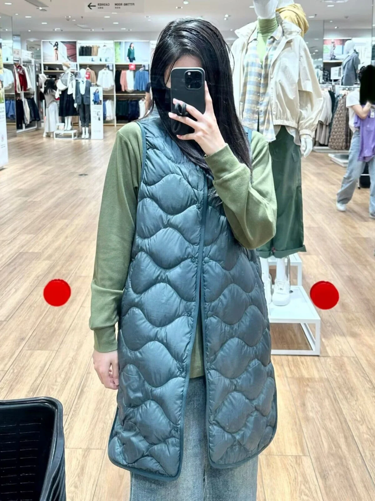 

Warmth Lightweight Long Women's down Jaet Adjustable Hemline Vest 60% ey Du down Filling Regular Length Single Button