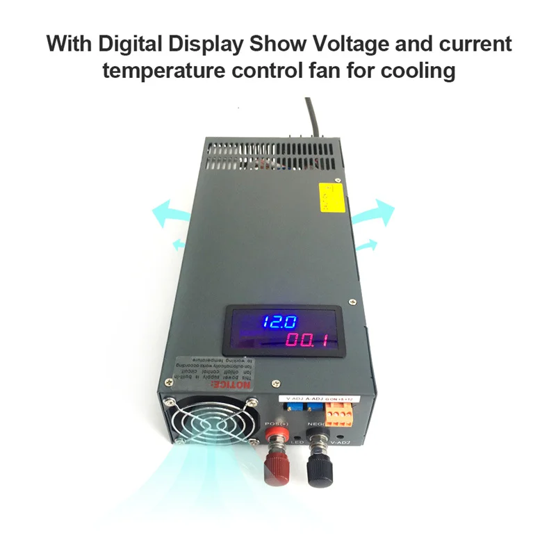 1500W Switching Power Supply With LED Display Adjust   le Voltage and Current 0-12V 0-125A SMPS S-1500-12 With Digital Display