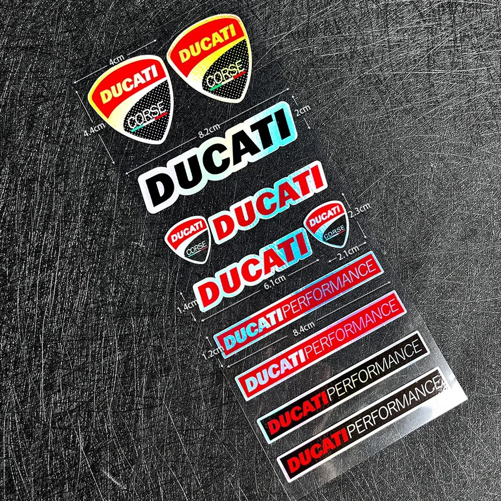 Para Ducati Panigale 696 821 Monster: Tiras Laterales Láser Arcoíris para Moto, Pegatinas para Casco de Moto, Calcomanías para Guardabarros, Accesorios