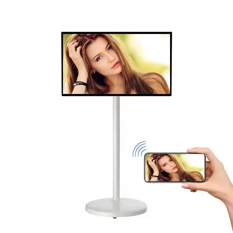 

Портативный смарт-телевизор с подставкой, 32-дюймовый ЖК-монитор, Android 13, цифровой смарт-дисплей, портативный сенсорный телевизор