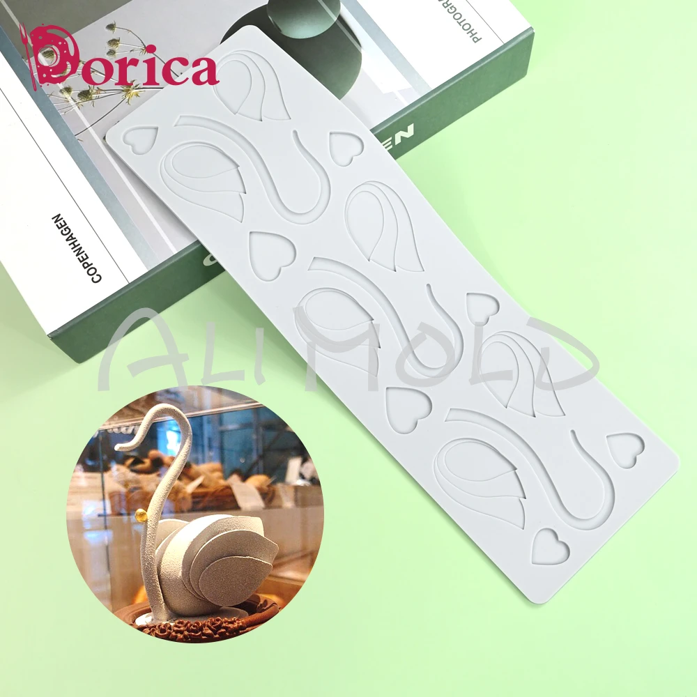 Moules en Silicone cygne, tapis de gâteau en dentelle de qualité alimentaire, bricolage, Fondant, Sugarcraft, pépites de chocolat, pâtisserie, Dessert, décoration, ustensiles de cuisine