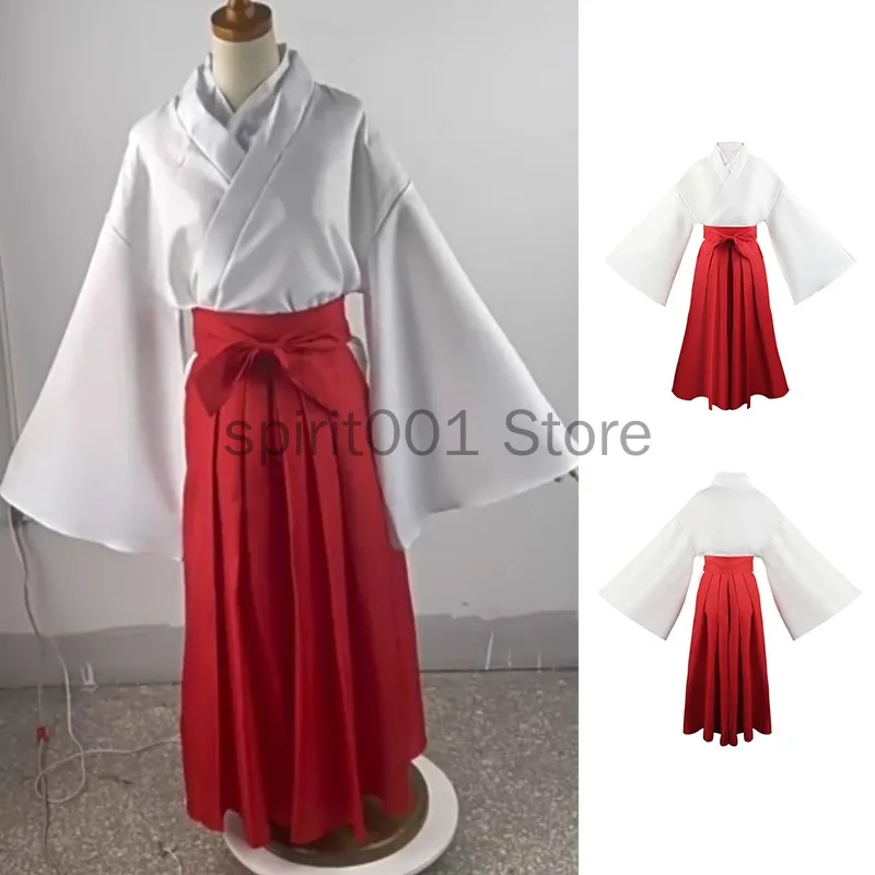 Neue Cos Japanische Anime Iori Utahime Kimono Cosplay Hexe Kostüm frauen Weiß Kimono Rot Hakama Hosen Outfit Halloween Kostüm