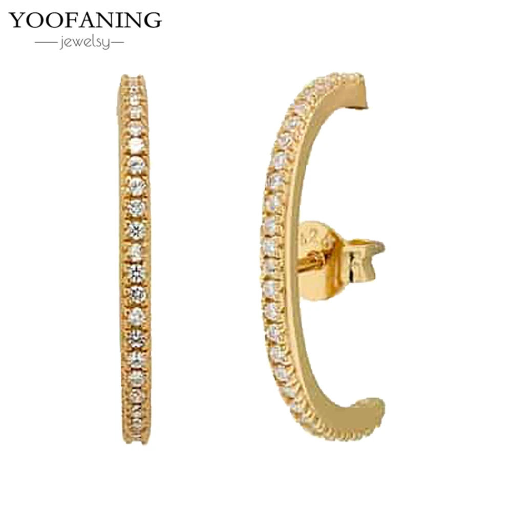 925 Sterling Silver Needle Classic Crystal Earring Women's Perforated Earrings Party High-end Jewelry Boutique Accessories Gift