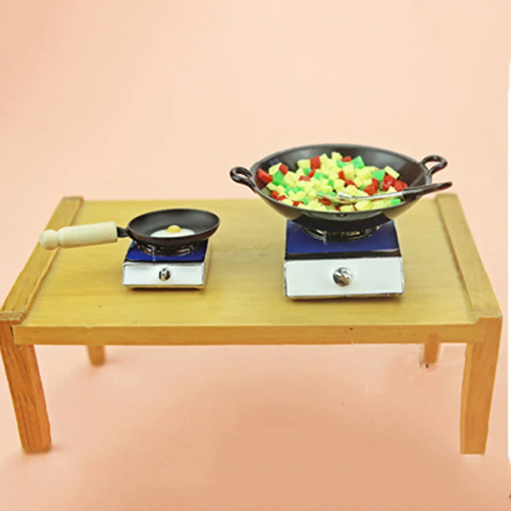 1/12 دمية مصغرة سبيكة موقد أدوات المطبخ الصغيرة لعبة ل بيت الدمية اكسسوارات الديكور ob11 bjd #6
