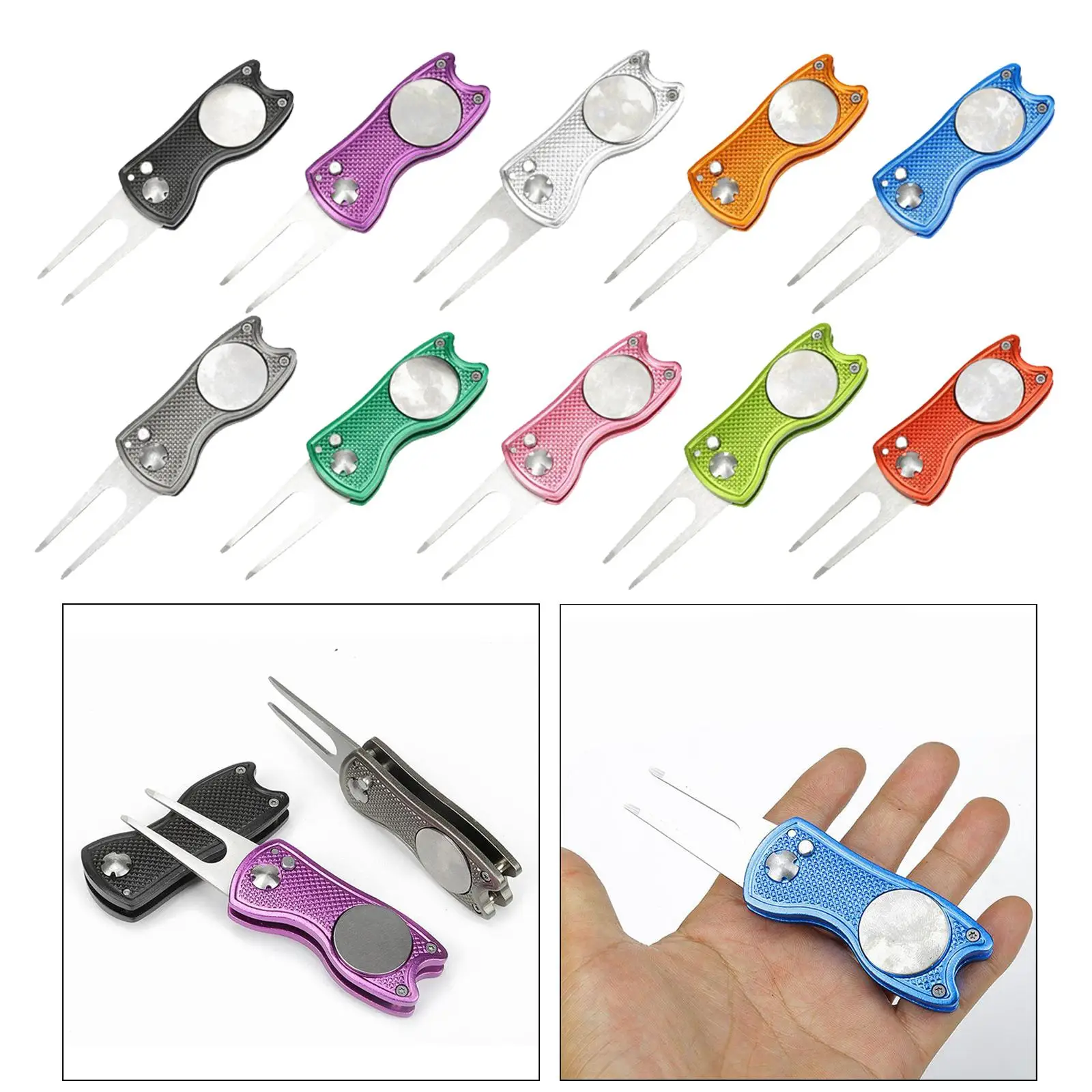 

Golf Repair Tool with Ball Marker Pitchmark Pitch Putting