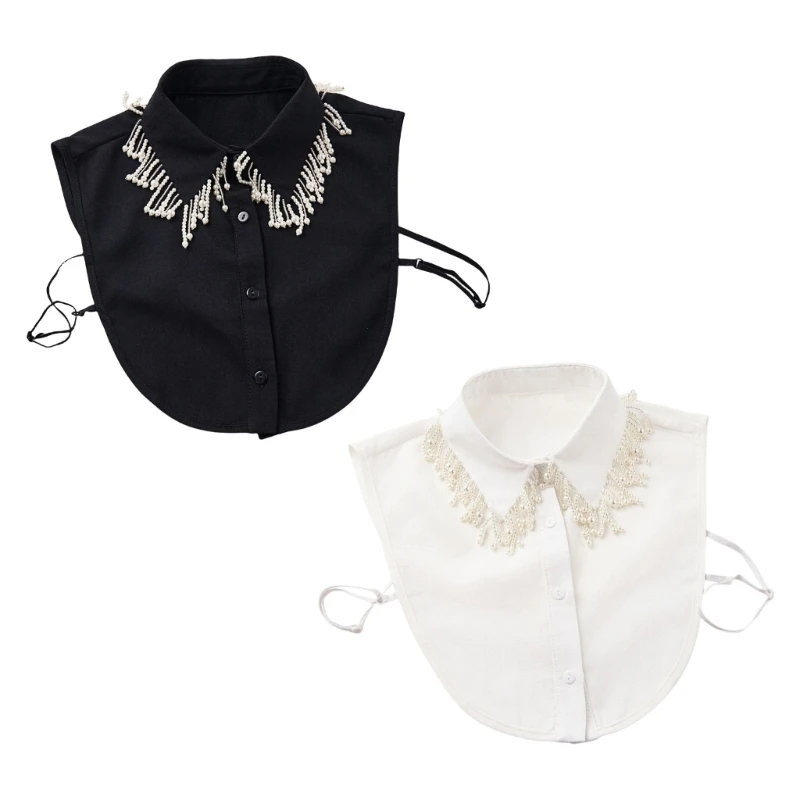 False Collar Casual Decorative Pearls Collar Elegant Half Shirt Ornament