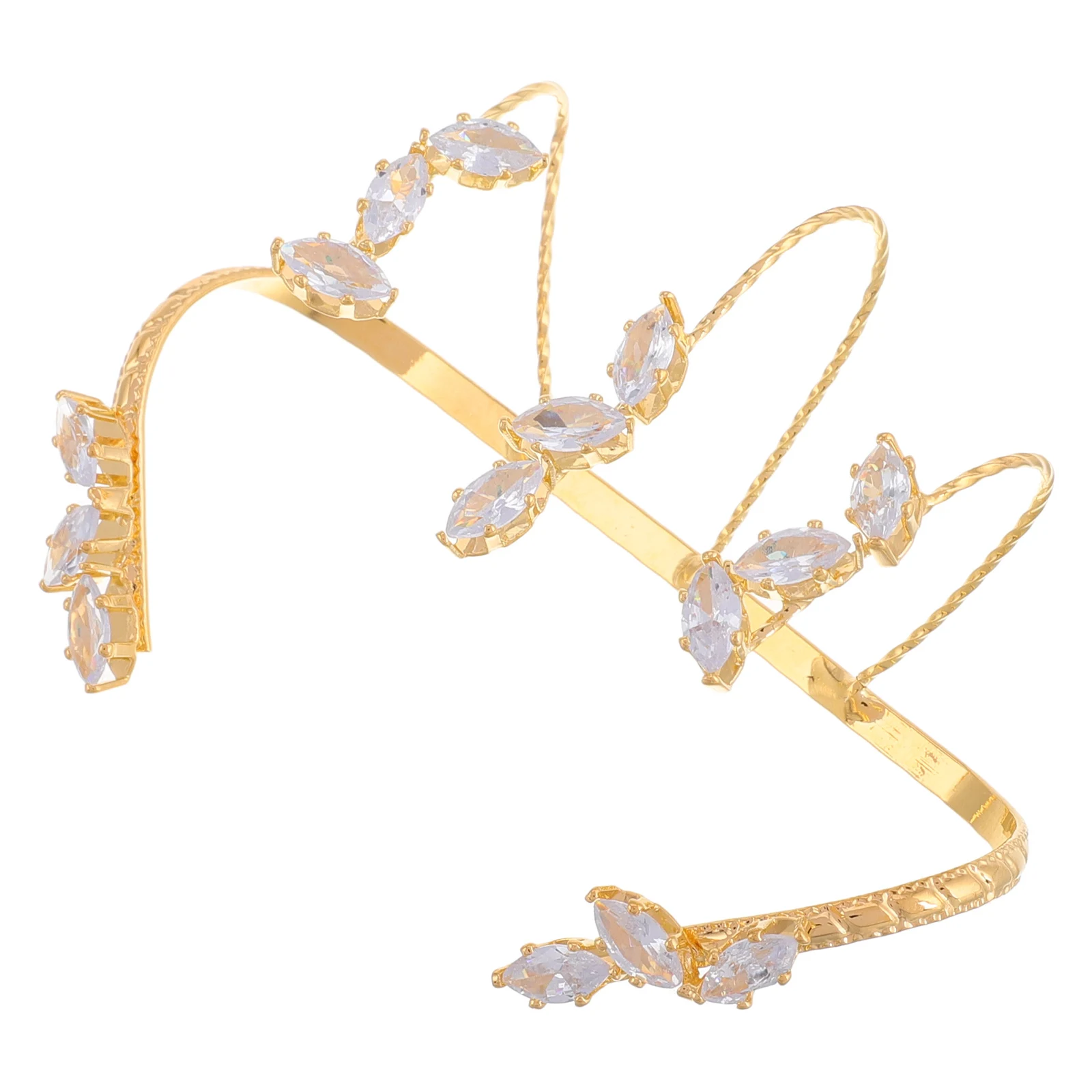 

Zircon Bracelet Jewelry Fashionable Leaf Design Adjustable Bangle Crystal Charm Bracelets for Women Geometric Style Accessories