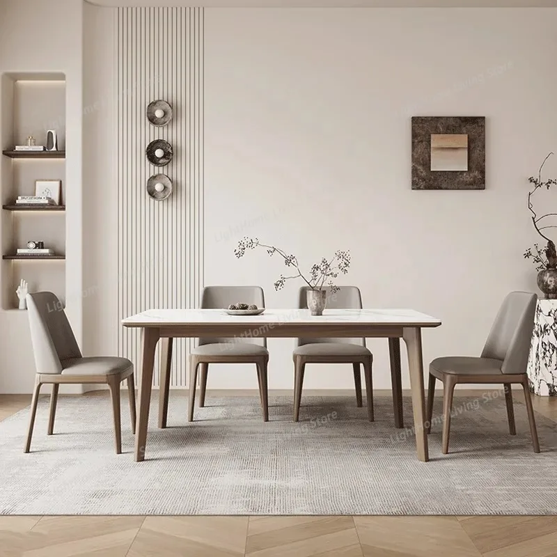 

Wooden Rectangular Table Living Room Modern Big Design Space Saving Dining Table White Nordic Tavoli Da Pranzo Home Furniture