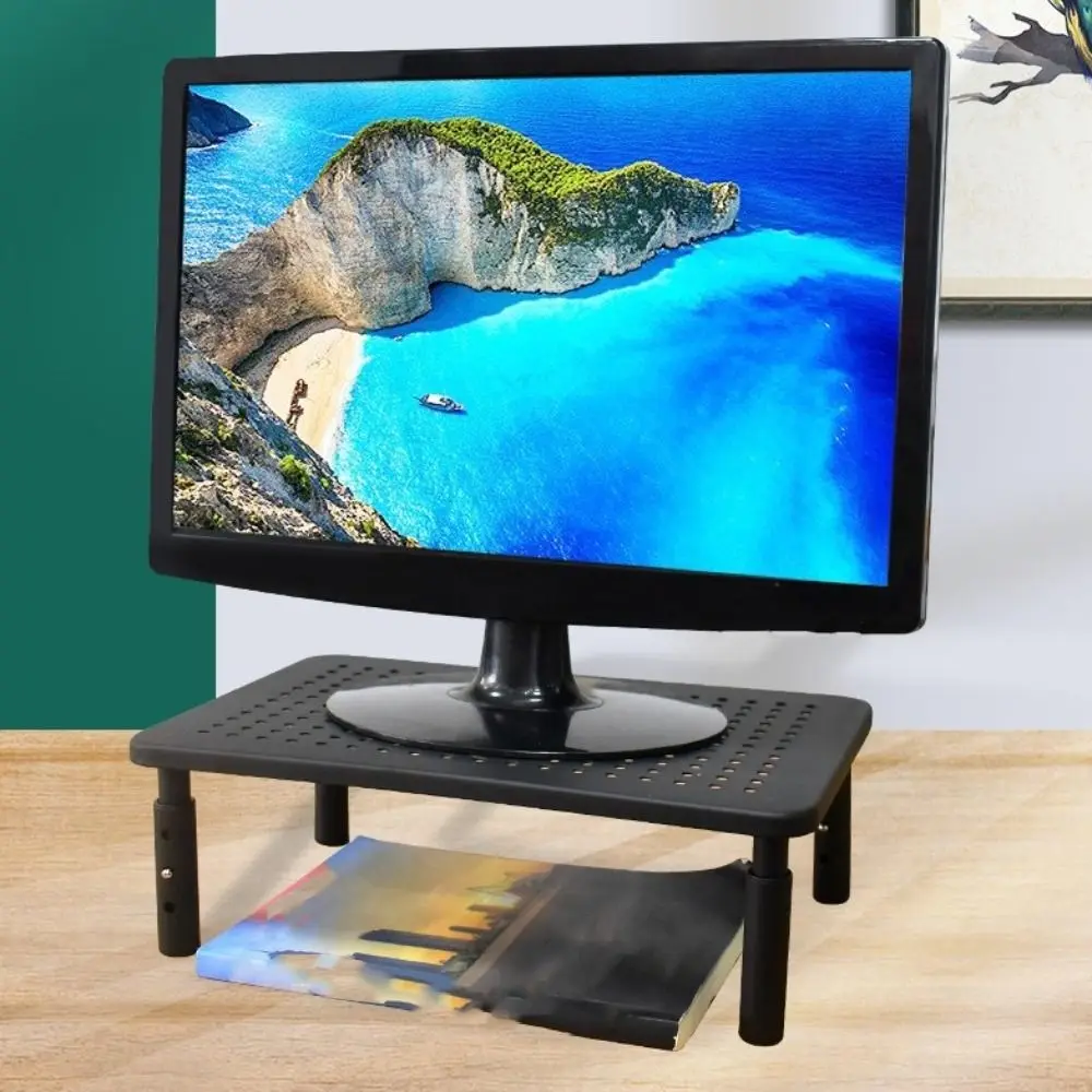 

3 Height Adjustable Computer Monitor Stand Storage Drawer Metal Desktop Stand Riser Portable Increase Height PC Monitor Holder