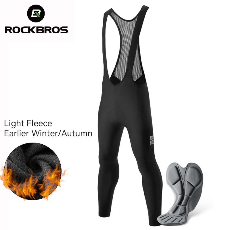 

ROCKBROS зима-осень мужские велосипедные брюки-комбинезон флисовые теплые спортивные MTB дорожные велосипедные длинные брюки с подкладкой велосипедный комбинезон с ремешками брюки