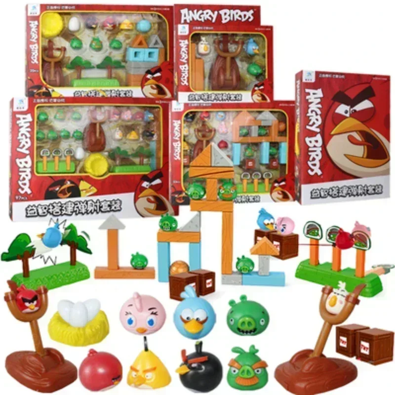 Böse Vogel Bausteine Spielzeug rot blau Chuck Matilda Minion Schweine Action figuren blockiert Gebäude Schieß spiel Geburtstags geschenke