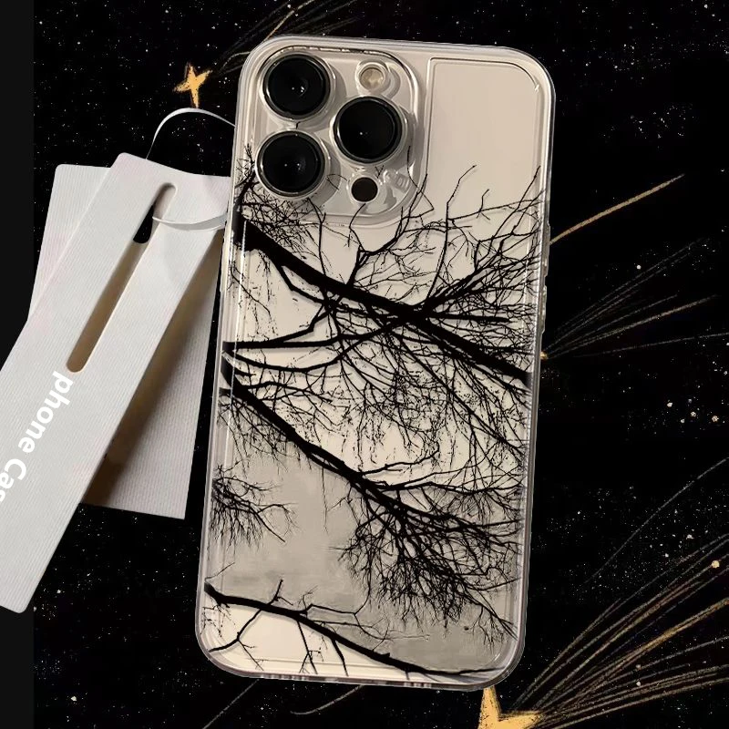 

Advanced Transparency Phone Case for iPhone11 12 13 14 15 16 Pro Max Plus Cover A withered tree comes to life again