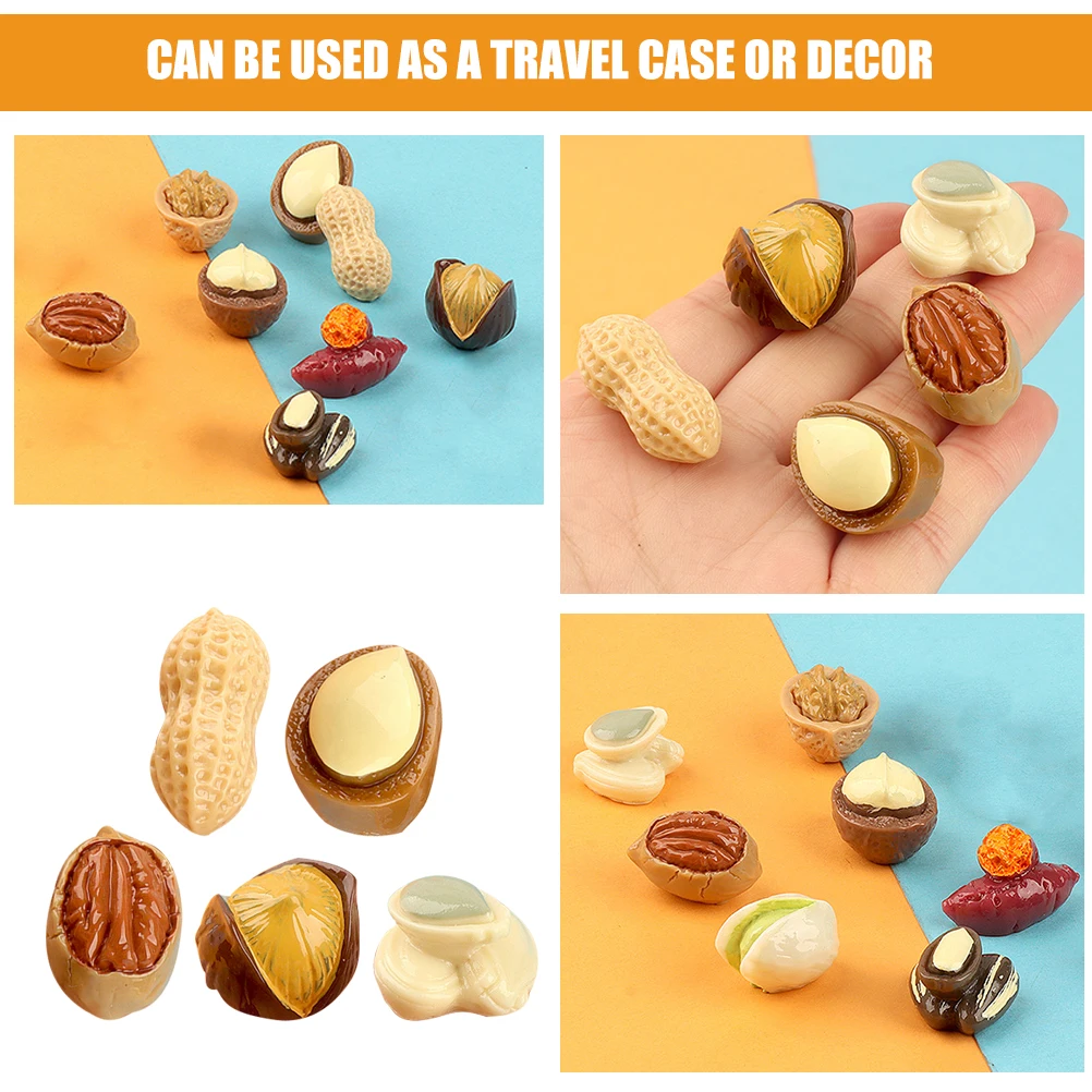 

15pcs Simulation Nut Miniature Resin House Accessories Realistic Mini Food Decor Diy Scene Layout Peanut Ornament Fake Nut Tiny