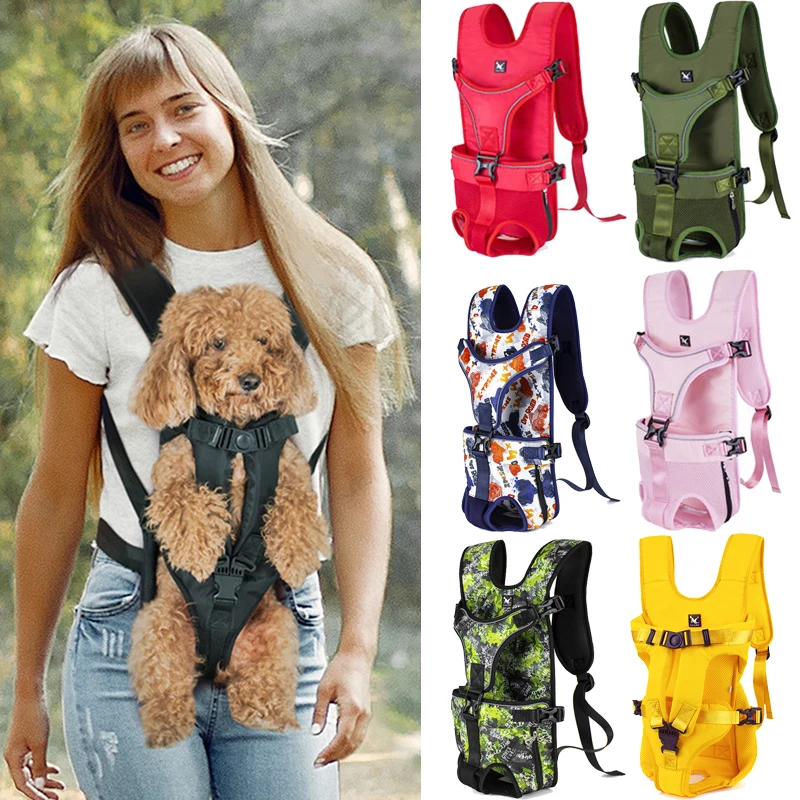 

Hands Free Pet Front Backpacks Oxford Adjustable Dog Carrier Backpacks Breathable Puppy Carring Bags Dog Outgoing Bag Outdoor