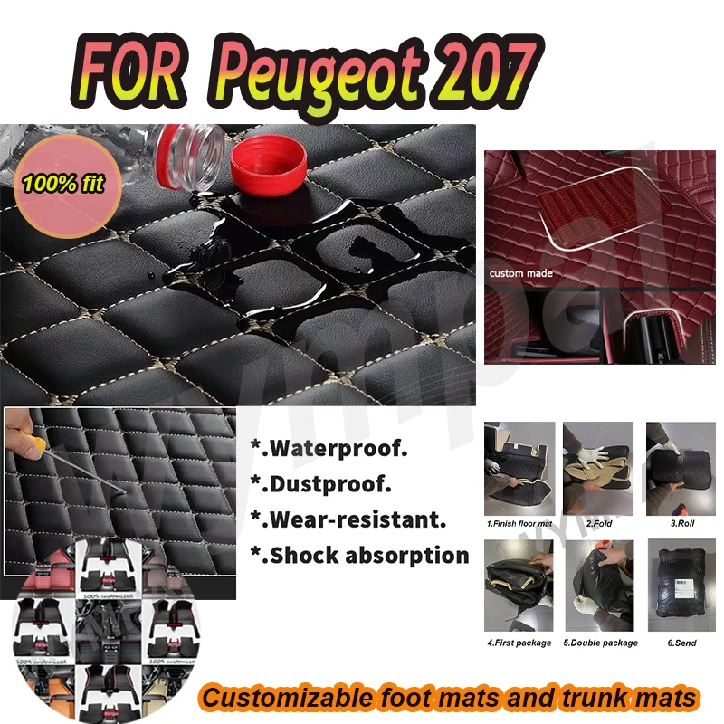 

LUXURY Custom Automotive Car Floor Mats For Peugeot 207 2009 2010 2011 2012 2013