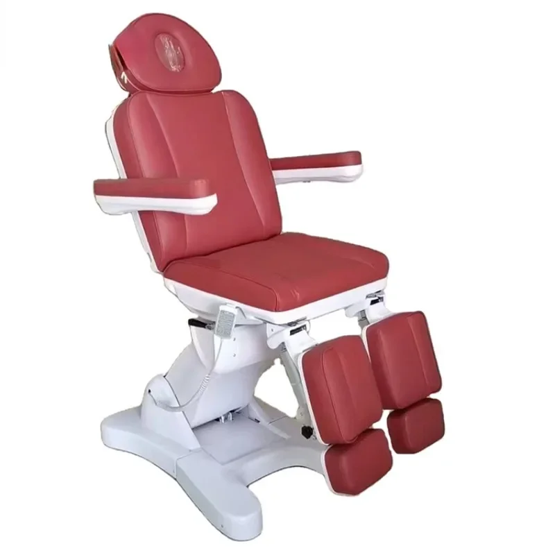 Kisen beauty spa salon facial bed red clinic treatment electric massage table with separate leg 5 motors fast delivery