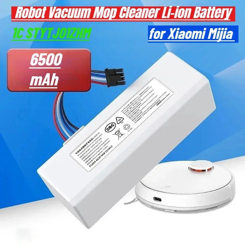 

14.4V 6500mAh Li-ion Battery for Xiaomi Mijia 1C STYTJ01ZHM Robot Vacuum Mop Cleaner P1904-4S1P-MM