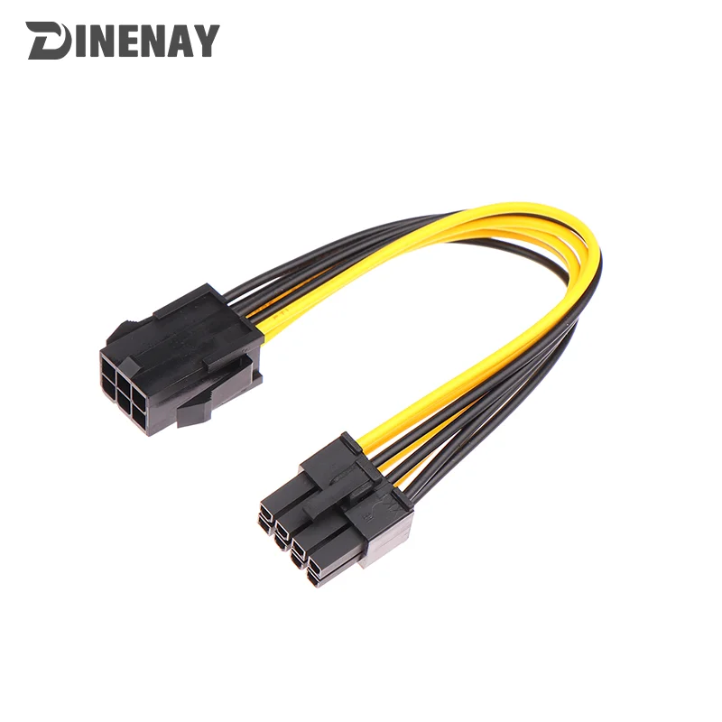 Powered Adapter 6pin To 8pin Adapter, PCI-e 6-pin Male To 8-pin Female Converter For 8pin GPU Video Card