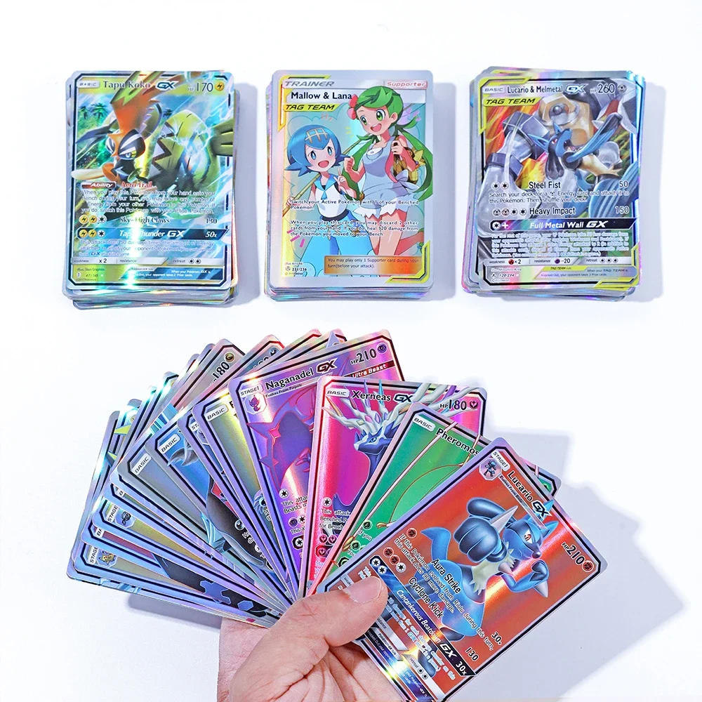 20-100pcs Pokemon Cards GX Tag Team Vmax Mega Shining French Game Battle Carte Trading Collection English Cards Toys Kids Gifts